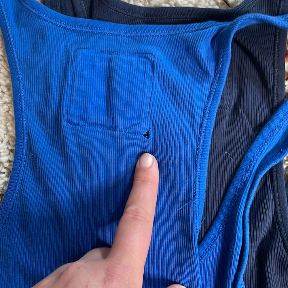 A&F- 3 LONG Style Racerback Tanks- Sz Lrg- Pink/Navy/Royal Blue-*Flawed* - Picture 11 of 16